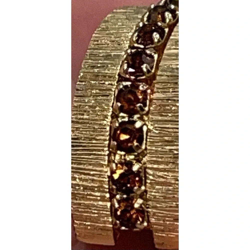 Sarah‎ Coventry ?   Rhinestone Cufflinks and Tie Clip Brushed Gold 3pc